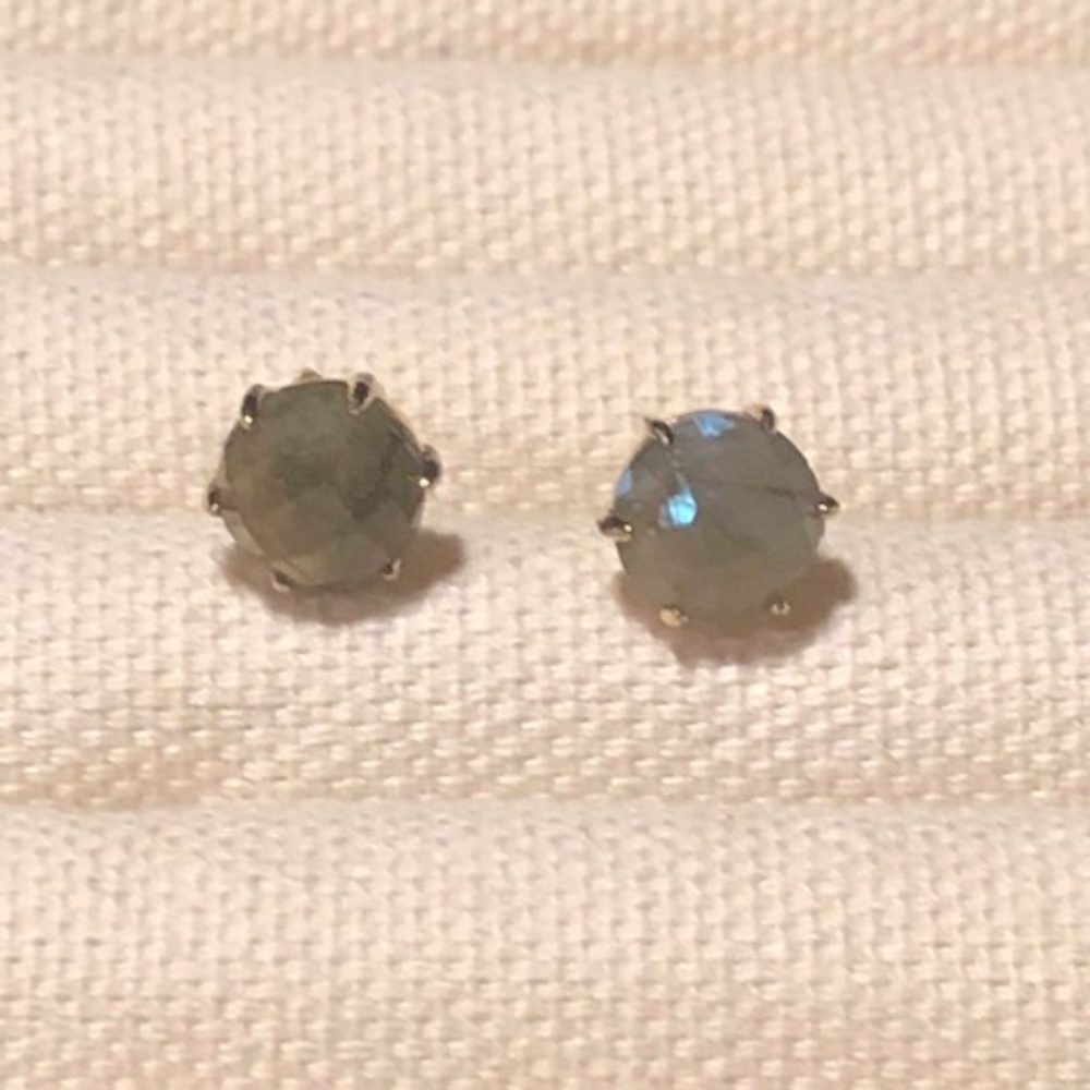 Round Gemstone Stud Earrings